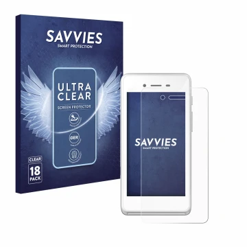 Face avant d’un emballage produit avec le logo de la marque Savvies. À côté, l’appareil Pax A50 wallee est représenté avec la 