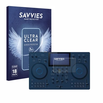Face avant d’un emballage produit avec le logo de la marque Savvies. À côté, l’appareil AlphaTheta OMNIS-Duo (Jog) est représe