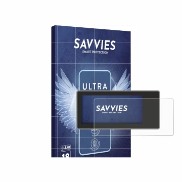 Face avant d’un emballage produit avec le logo de la marque Savvies. À côté, l’appareil Acta Berg Radio est représenté avec la