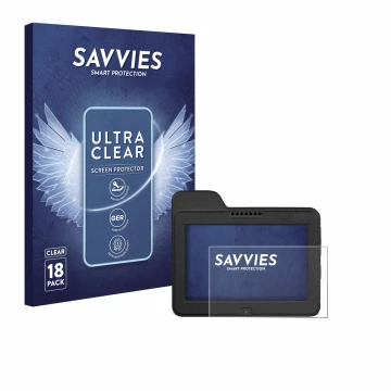 Face avant d’un emballage produit avec le logo de la marque Savvies. À côté, l’appareil Naviter Omni est représenté avec la pr