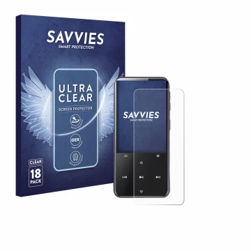 Face avant d’un emballage produit avec le logo de la marque Savvies. À côté, l’appareil AGPtek M3 est représenté avec la prote