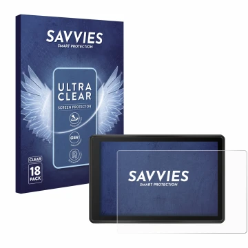 Face avant d’un emballage produit avec le logo de la marque Savvies. À côté, l’appareil Garmin Tread 2 Overland Edition 8