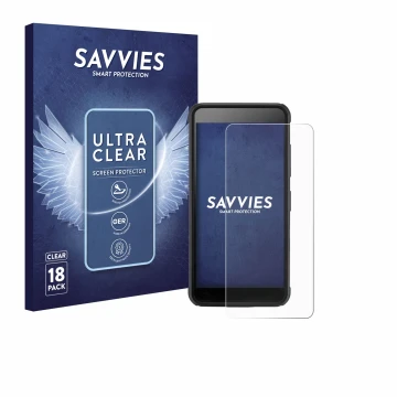 Face avant d’un emballage produit avec le logo de la marque Savvies. À côté, l’appareil SkyCaddie Pro 4X est représenté avec l