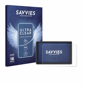 Face avant d’un emballage produit avec le logo de la marque Savvies. À côté, l’appareil Victron Energy GX Touch 70 BPP90045507