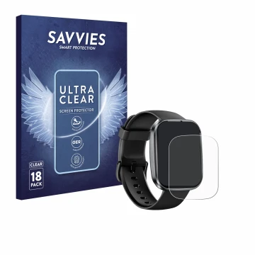 Face avant d’un emballage produit avec le logo de la marque Savvies. À côté, l’appareil Uaue T70-AI 1.91