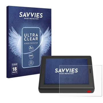 Face avant d’un emballage produit avec le logo de la marque Savvies. À côté, l’appareil XC Tracer Maxx III est représenté avec