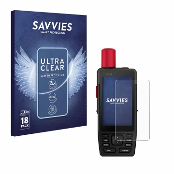 Face avant d’un emballage produit avec le logo de la marque Savvies. À côté, l’appareil Garmin GPSMAP H1i Plus est représenté 