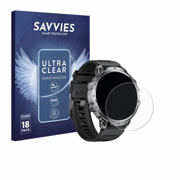 Face avant d’un emballage produit avec le logo de la marque Savvies. À côté, l’appareil LIGE EF13 1.85