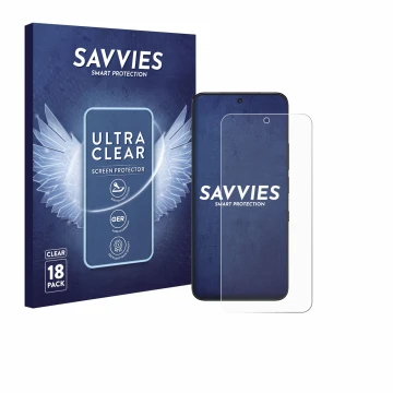 Face avant d’un emballage produit avec le logo de la marque Savvies. À côté, l’appareil TCL NXTPAPER 60 Ultra est représenté a