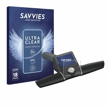 Face avant d’un emballage produit avec le logo de la marque Savvies. À côté, l’appareil Motocaddy M7 GPS Remote est représenté