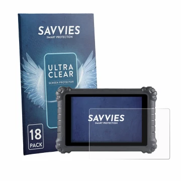 Face avant d’un emballage produit avec le logo de la marque Savvies. À côté, l’appareil Autel MaxiSys MS906 Pro est représenté