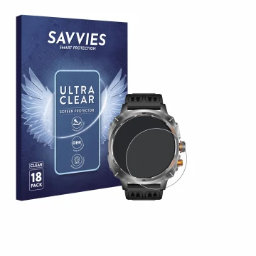 Face avant d’un emballage produit avec le logo de la marque Savvies. À côté, l’appareil Rogbid Titan V 1.75