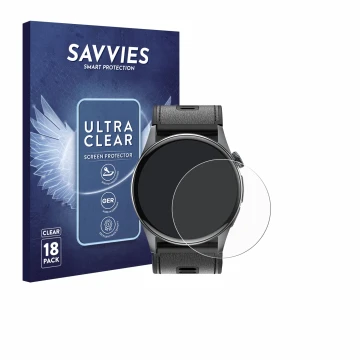 Face avant d’un emballage produit avec le logo de la marque Savvies. À côté, l’appareil Rogbid Rowatch D3 est représenté avec 