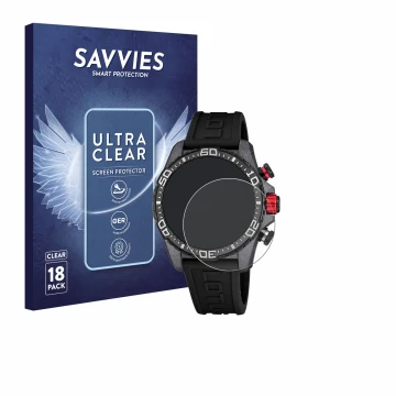 Face avant d’un emballage produit avec le logo de la marque Savvies. À côté, l’appareil Lotus Connected 20000/4 (45 mm) est re