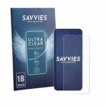 Face avant d’un emballage produit avec le logo de la marque Savvies. À côté, l’appareil Itel Zeno 20 Max est représenté avec l