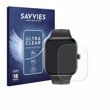 Face avant d’un emballage produit avec le logo de la marque Savvies. À côté, l’appareil Honor Choice InFoWear Watch 2 Pro est 