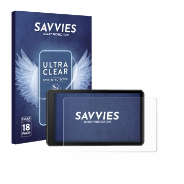 Face avant d’un emballage produit avec le logo de la marque Savvies. À côté, l’appareil Garmin zumo XT3 6
