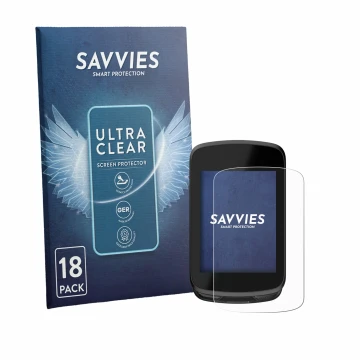 Face avant d’un emballage produit avec le logo de la marque Savvies. À côté, l’appareil Magene C606 Pro est représenté avec la