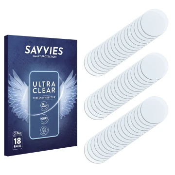 Face avant d’un emballage produit avec le logo de la marque Savvies. À côté se trouve la protection d’écran correspondante.