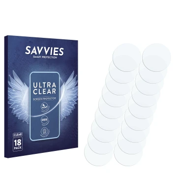 Face avant d’un emballage produit avec le logo de la marque Savvies. À côté se trouve la protection d’écran correspondante.