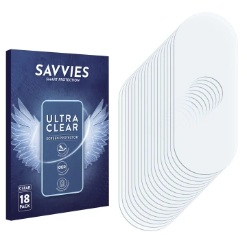 Face avant d’un emballage produit avec le logo de la marque Savvies. À côté se trouve la protection d’écran correspondante.
