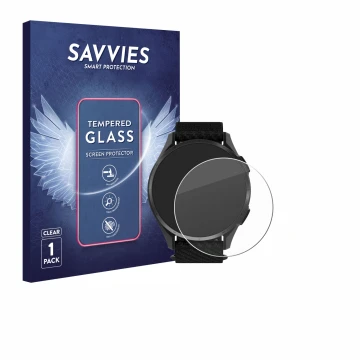 Face avant d’un emballage produit avec le logo de la marque Savvies. À côté, l’appareil Garmin Approach S50 est représenté ave