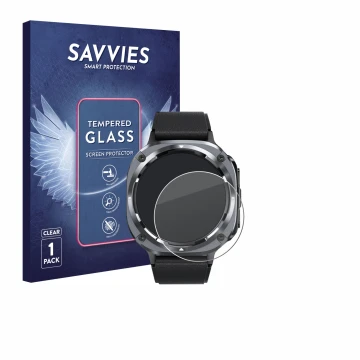 Face avant d’un emballage produit avec le logo de la marque Savvies. À côté, l’appareil TIMU S90 1.45