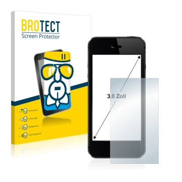 Face avant d’un emballage produit avec le logo de la marque BROTECT. À côté, l’appareil est représenté avec la protection d’éc