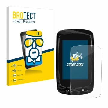 Face avant d’un emballage produit avec le logo de la marque BROTECT. À côté, l’appareil Garmin Edge 810 est représenté avec la