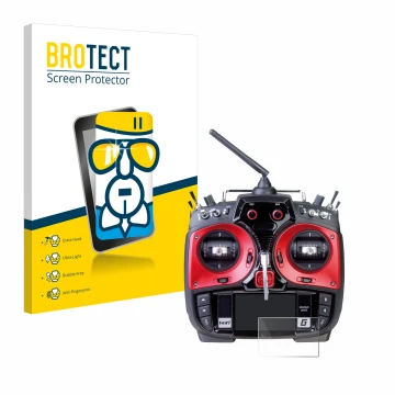 Face avant d’un emballage produit avec le logo de la marque BROTECT. À côté, l’appareil Graupner MZ-24 est représenté avec la 