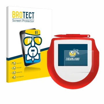 Face avant d’un emballage produit avec le logo de la marque BROTECT. À côté, l’appareil Signotec Signature Pad Omega est repré