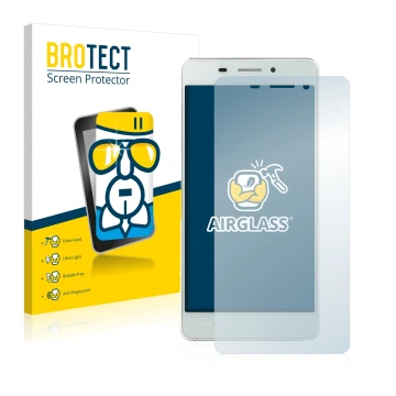 Face avant d’un emballage produit avec le logo de la marque BROTECT. À côté, l’appareil Doogee Ibiza F2 est représenté avec la