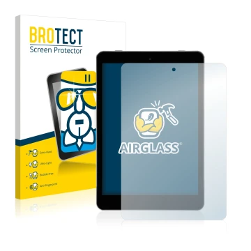 Face avant d’un emballage produit avec le logo de la marque BROTECT. À côté, l’appareil Kiano SlimTab 8 est représenté avec la
