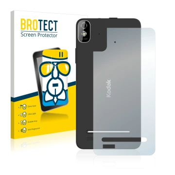 Face avant d’un emballage produit avec le logo de la marque BROTECT. À côté, l’appareil Kodak IM5 Arrière est représenté avec 
