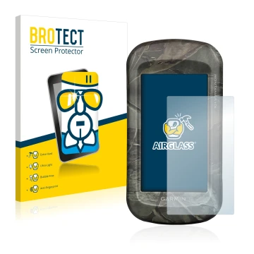 Face avant d’un emballage produit avec le logo de la marque BROTECT. À côté, l’appareil Garmin Montana 680t est représenté ave