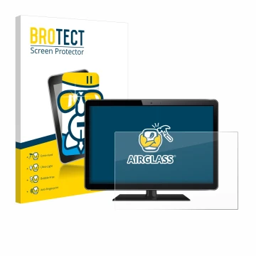 Face avant d’un emballage produit avec le logo de la marque BROTECT. À côté, l’appareil est représenté avec la protection d’éc