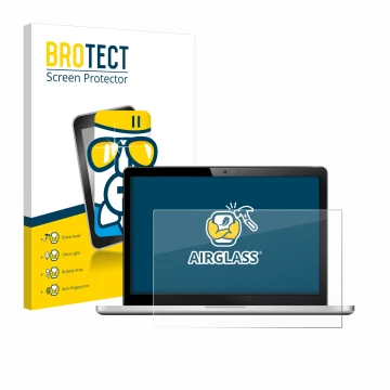 Face avant d’un emballage produit avec le logo de la marque BROTECT. À côté, l’appareil est représenté avec la protection d’éc