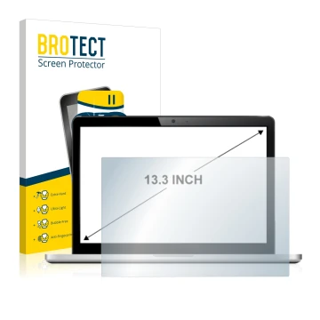 Face avant d’un emballage produit avec le logo de la marque BROTECT. À côté, l’appareil est représenté avec la protection d’éc