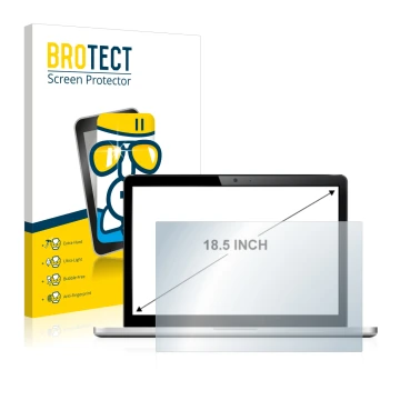 Face avant d’un emballage produit avec le logo de la marque BROTECT. À côté, l’appareil est représenté avec la protection d’éc