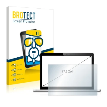 Face avant d’un emballage produit avec le logo de la marque BROTECT. À côté, l’appareil est représenté avec la protection d’éc