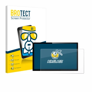 Face avant d’un emballage produit avec le logo de la marque BROTECT. À côté, l’appareil est représenté avec la protection d’éc