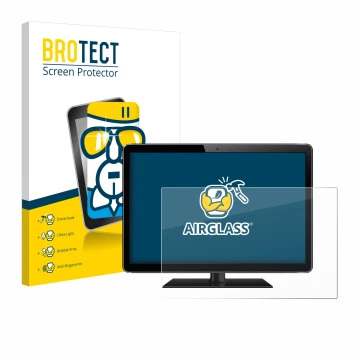 Face avant d’un emballage produit avec le logo de la marque BROTECT. À côté, l’appareil est représenté avec la protection d’éc