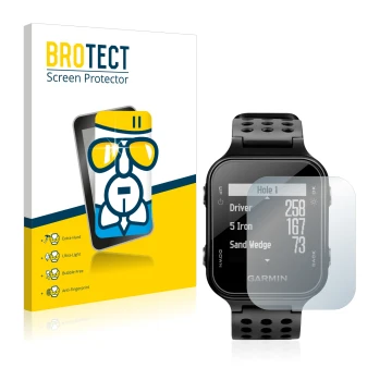 Face avant d’un emballage produit avec le logo de la marque BROTECT. À côté, l’appareil Garmin Approach S20 est représenté ave