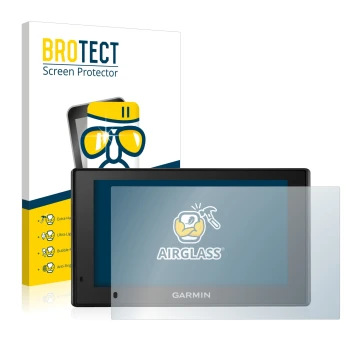 Face avant d’un emballage produit avec le logo de la marque BROTECT. À côté, l’appareil Garmin DriveSmart 50 LMT-D est représe