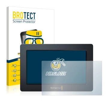 Face avant d’un emballage produit avec le logo de la marque BROTECT. À côté, l’appareil Blackmagic Design Blackmagic Video Ass