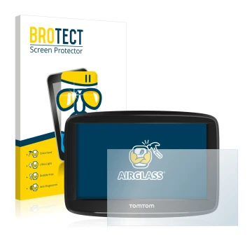 Face avant d’un emballage produit avec le logo de la marque BROTECT. À côté, l’appareil TomTom Start 52 est représenté avec la
