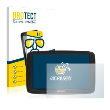 Face avant d’un emballage produit avec le logo de la marque BROTECT. À côté, l’appareil TomTom Start 62 est représenté avec la