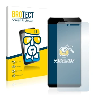 Face avant d’un emballage produit avec le logo de la marque BROTECT. À côté, l’appareil Vernee Mars est représenté avec la pro