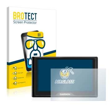 Face avant d’un emballage produit avec le logo de la marque BROTECT. À côté, l’appareil Garmin Drive 50 LM est représenté avec