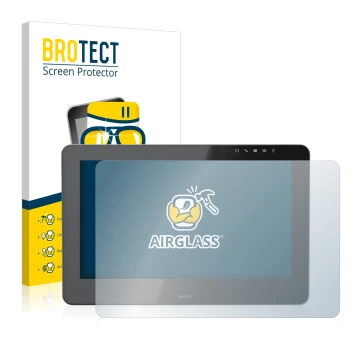 Face avant d’un emballage produit avec le logo de la marque BROTECT. À côté, l’appareil Wacom Cintiq Pro 16 est représenté ave